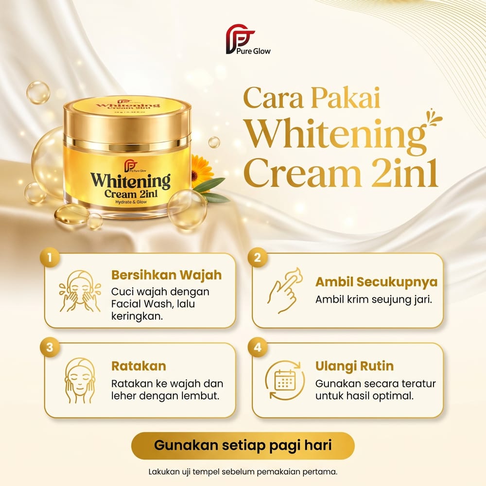 Cara pakai Whitening Cream 2in1